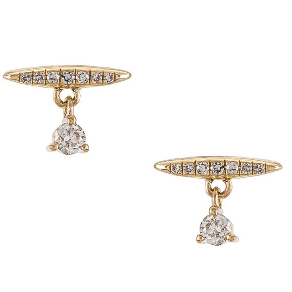 EF Collection Diamond Arc Stud Earring 14k yellow gold